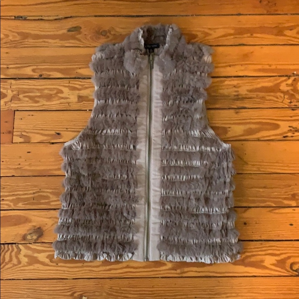 Etcetera rabbit fur vest xl